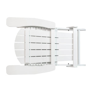 English Elm Charlestown Commercial All-Weather Poly Resin Folding Adirondack Chair for Indoor and Outdoor Comfort White JJ-C14505-WH-GG