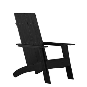 English Elm Sawyer Modern Commercial All-Weather Adirondack Chair - Durable, Stylish Comfort for Any Outdoors Black JJ-C14509-BK-GG