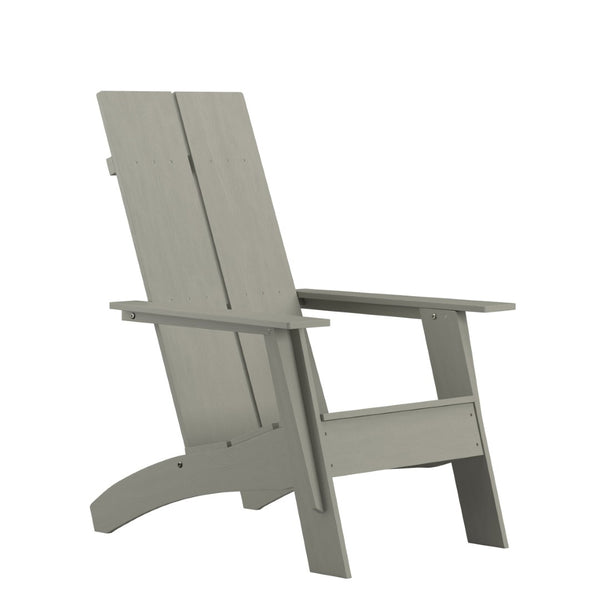 English Elm Sawyer Modern Commercial All-Weather Adirondack Chair - Durable, Stylish Comfort for Any Outdoors Gray JJ-C14509-GY-GG