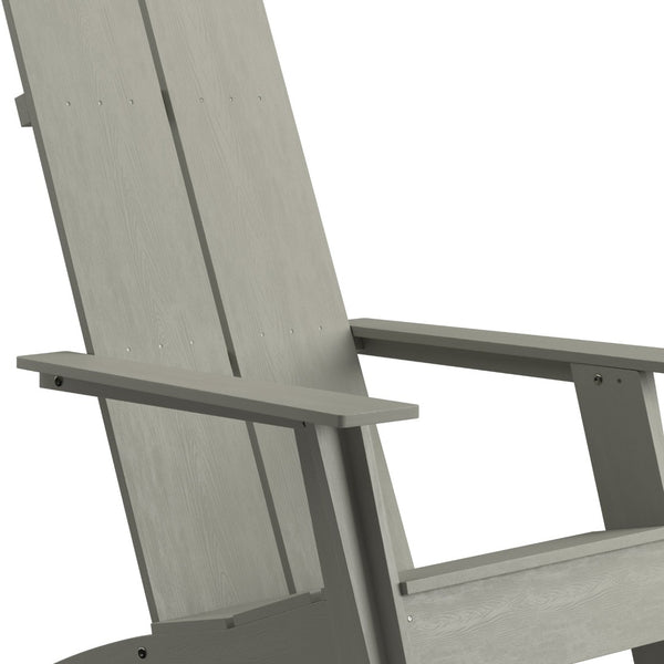 English Elm Sawyer Modern Commercial All-Weather Adirondack Chair - Durable, Stylish Comfort for Any Outdoors Gray JJ-C14509-GY-GG