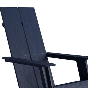 English Elm Sawyer Modern Commercial All-Weather Adirondack Chair - Durable, Stylish Comfort for Any Outdoors Navy JJ-C14509-NV-GG