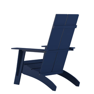 English Elm Sawyer Modern Commercial All-Weather Adirondack Chair - Durable, Stylish Comfort for Any Outdoors Navy JJ-C14509-NV-GG