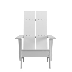 English Elm Sawyer Modern Commercial All-Weather Adirondack Chair - Durable, Stylish Comfort for Any Outdoors White JJ-C14509-WH-GG