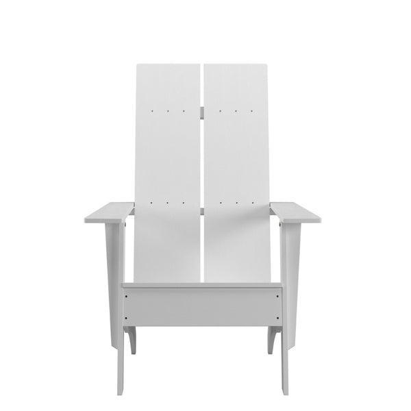 English Elm Sawyer Modern Commercial All-Weather Adirondack Chair - Durable, Stylish Comfort for Any Outdoors White JJ-C14509-WH-GG