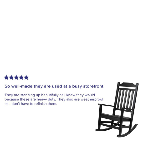 English Elm Winston All-Weather Poly Resin Rocking Chair for Ultimate Comfort and Relaxation on Any Porch Black JJ-C14703-BK-GG
