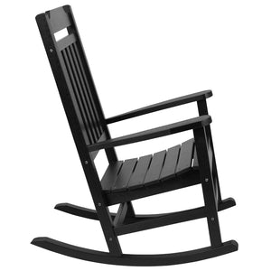 English Elm Winston All-Weather Poly Resin Rocking Chair for Ultimate Comfort and Relaxation on Any Porch Black JJ-C14703-BK-GG
