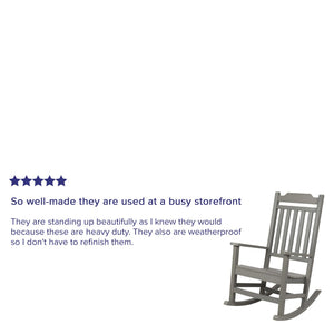 English Elm Winston All-Weather Poly Resin Rocking Chair for Ultimate Comfort and Relaxation on Any Porch Gray JJ-C14703-GY-GG