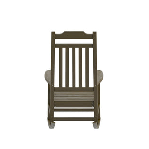 English Elm Winston All-Weather Poly Resin Rocking Chair for Ultimate Comfort and Relaxation on Any Porch Mahogany JJ-C14703-MHG-GG