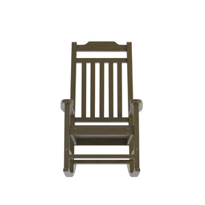 English Elm Winston All-Weather Poly Resin Rocking Chair for Ultimate Comfort and Relaxation on Any Porch Mahogany JJ-C14703-MHG-GG