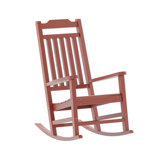 English Elm Winston All-Weather Poly Resin Rocking Chair for Ultimate Comfort and Relaxation on Any Porch Red JJ-C14703-RED-GG