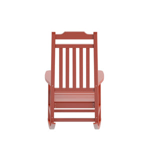 English Elm Winston All-Weather Poly Resin Rocking Chair for Ultimate Comfort and Relaxation on Any Porch Red JJ-C14703-RED-GG
