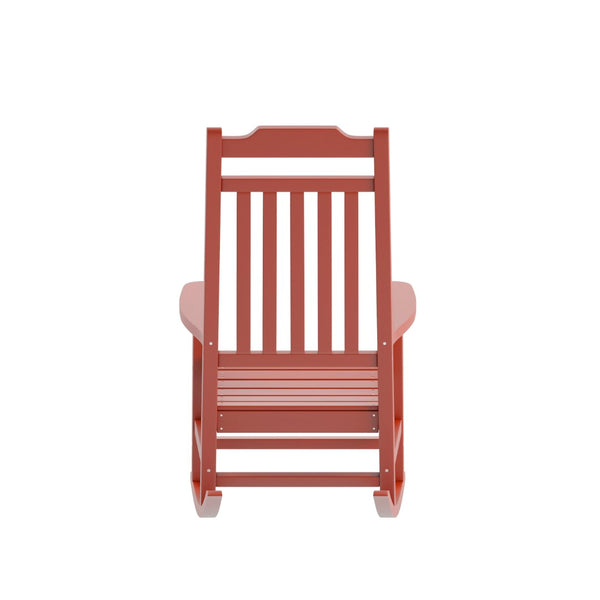 English Elm Winston All-Weather Poly Resin Rocking Chair for Ultimate Comfort and Relaxation on Any Porch Red JJ-C14703-RED-GG