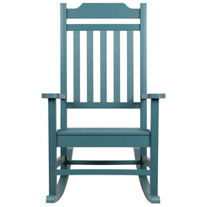 English Elm Winston All-Weather Poly Resin Rocking Chair for Ultimate Comfort and Relaxation on Any Porch Teal JJ-C14703-TL-GG