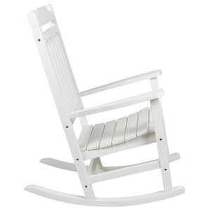 English Elm Winston All-Weather Poly Resin Rocking Chair for Ultimate Comfort and Relaxation on Any Porch White JJ-C14703-WH-GG