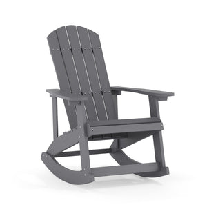 English Elm Savannah Commercial Grade All-Weather Poly Resin Adirondack Rocking Chair for Ultimate Relaxation Light Gray JJ-C14705-GY-GG