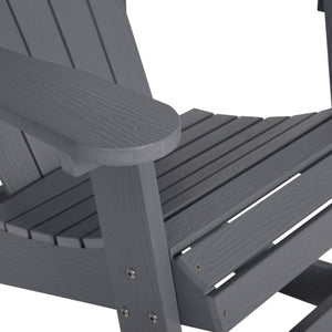 English Elm Savannah Commercial Grade All-Weather Poly Resin Adirondack Rocking Chair for Ultimate Relaxation Light Gray JJ-C14705-GY-GG