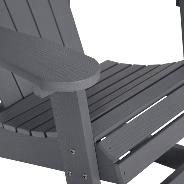 English Elm Savannah Commercial Grade All-Weather Poly Resin Adirondack Rocking Chair for Ultimate Relaxation Light Gray JJ-C14705-GY-GG