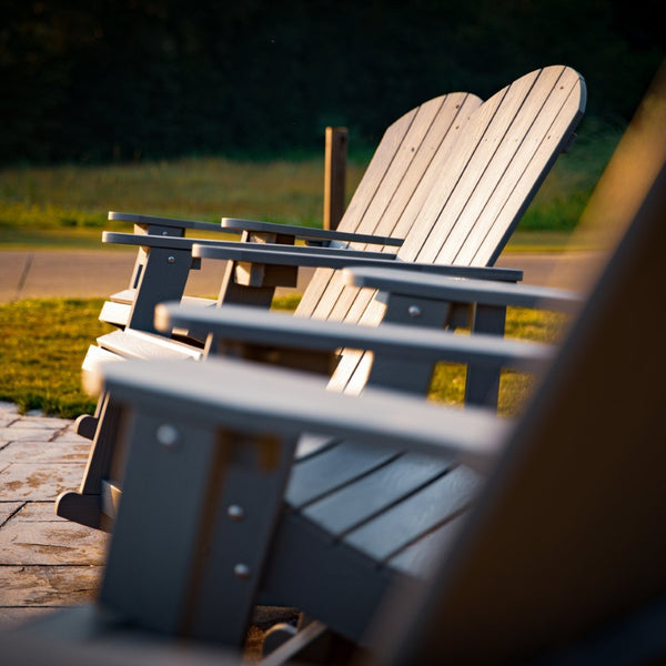 English Elm Savannah Commercial Grade Resin Adirondack Rocking Chair Set for Ultimate Year-Round Comfort Light Gray JJ-C14705-GY-2-GG