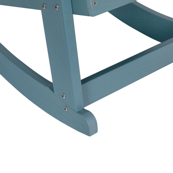 English Elm Savannah Commercial Grade All-Weather Poly Resin Adirondack Rocking Chair for Ultimate Relaxation Sea Foam JJ-C14705-SFM-GG