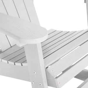 English Elm Savannah Commercial Grade Resin Adirondack Rocking Chair Set for Ultimate Year-Round Comfort White JJ-C14705-WH-2-GG