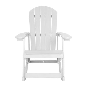 English Elm Savannah Commercial Grade All-Weather Poly Resin Adirondack Rocking Chair for Ultimate Relaxation White JJ-C14705-WH-GG