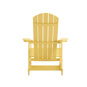English Elm Savannah Commercial Grade Resin Adirondack Rocking Chair Set for Ultimate Year-Round Comfort Yellow JJ-C14705-YLW-2-GG
