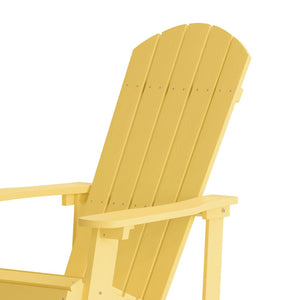 English Elm Savannah Commercial Grade All-Weather Poly Resin Adirondack Rocking Chair for Ultimate Relaxation Yellow JJ-C14705-YLW-GG