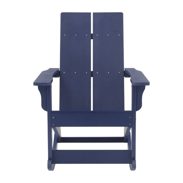 English Elm Finn Modern All-Weather Rocking Adirondack Chairs Set for Durable Comfort on Patios and Porches Navy JJ-C14709-NV-2-GG