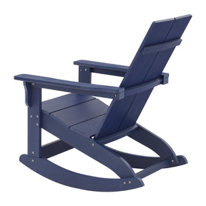 English Elm Finn Modern All-Weather Rocking Adirondack Chair with Ergonomic Design for Ultimate Relaxation Comfort Navy JJ-C14709-NV-GG