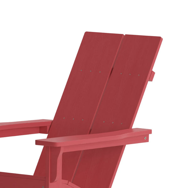 English Elm Finn Modern All-Weather Rocking Adirondack Chair with Ergonomic Design for Ultimate Relaxation Comfort Red JJ-C14709-RED-GG
