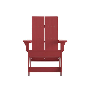 English Elm Finn Modern All-Weather Rocking Adirondack Chair with Ergonomic Design for Ultimate Relaxation Comfort Red JJ-C14709-RED-GG