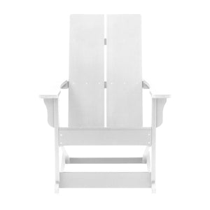 English Elm Finn Modern All-Weather Rocking Adirondack Chairs Set for Durable Comfort on Patios and Porches White JJ-C14709-WH-2-GG