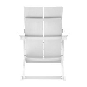 English Elm Finn Modern All-Weather Rocking Adirondack Chair with Ergonomic Design for Ultimate Relaxation Comfort White JJ-C14709-WH-GG