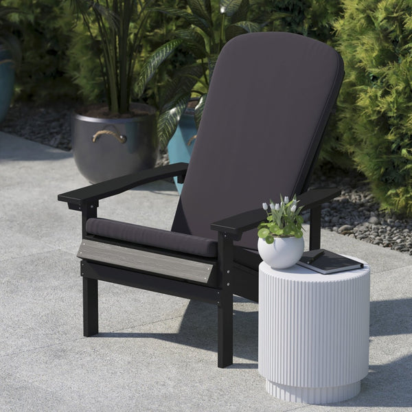 English Elm Charlestown Set of 2 All-Weather High Back Cushions for Adirondack Chairs - Stylish Comfort Upgrade Gray JJ-CSN14501-GY-2-GG