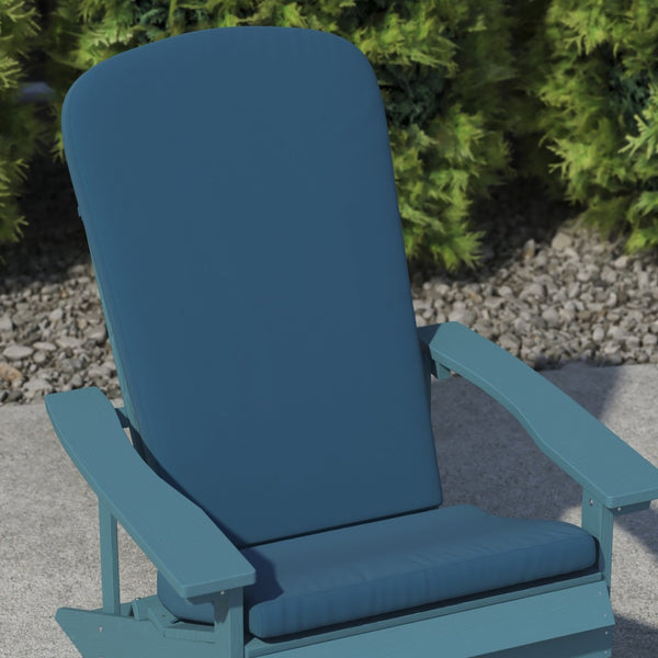 English Elm Charlestown Set of 2 All-Weather High Back Cushions for Adirondack Chairs - Stylish Comfort Upgrade Teal JJ-CSN14501-TL-2-GG