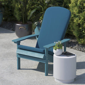 English Elm Charlestown Set of 2 All-Weather High Back Cushions for Adirondack Chairs - Stylish Comfort Upgrade Teal JJ-CSN14501-TL-2-GG