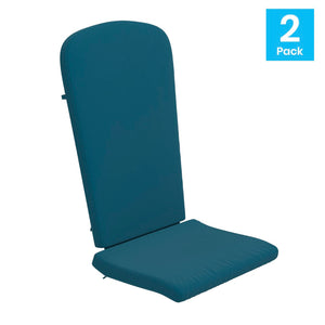 English Elm Charlestown Set of 2 All-Weather High Back Cushions for Adirondack Chairs - Stylish Comfort Upgrade Teal JJ-CSN14501-TL-2-GG