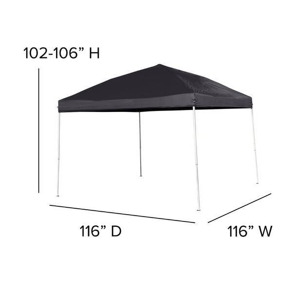 English Elm Harris Outdoor Pop-Up Canopy Tent – Quick Setup, Weather-Resistant, Portable with Carry Bag for Events Black 10' x 10' JJ-GZ1010-BK-GG