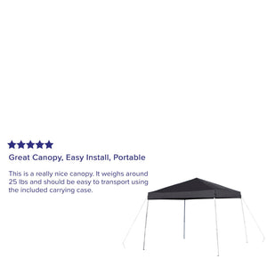 English Elm Harris Outdoor Pop-Up Canopy Tent – Quick Setup, Weather-Resistant, Portable with Carry Bag for Events Black 10' x 10' JJ-GZ1010-BK-GG