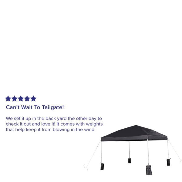 English Elm Harris Pop-Up Canopy Tent: Durable Weather-Resistant Shelter with Sandbags & Wheeled Carry Case Black 10' x 10' JJ-GZ1010PKG-BK-GG