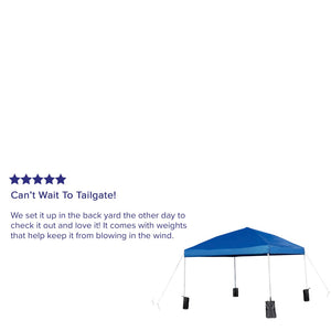 English Elm Harris Pop-Up Canopy Tent: Durable Weather-Resistant Shelter with Sandbags & Wheeled Carry Case Blue 10' x 10' JJ-GZ1010PKG-BL-GG