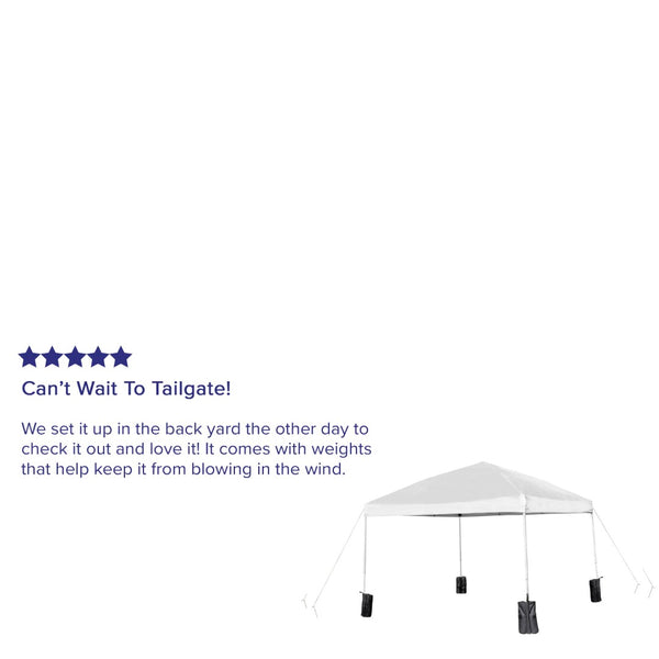 English Elm Harris Pop-Up Canopy Tent: Durable Weather-Resistant Shelter with Sandbags & Wheeled Carry Case White 10' x 10' JJ-GZ1010PKG-WH-GG
