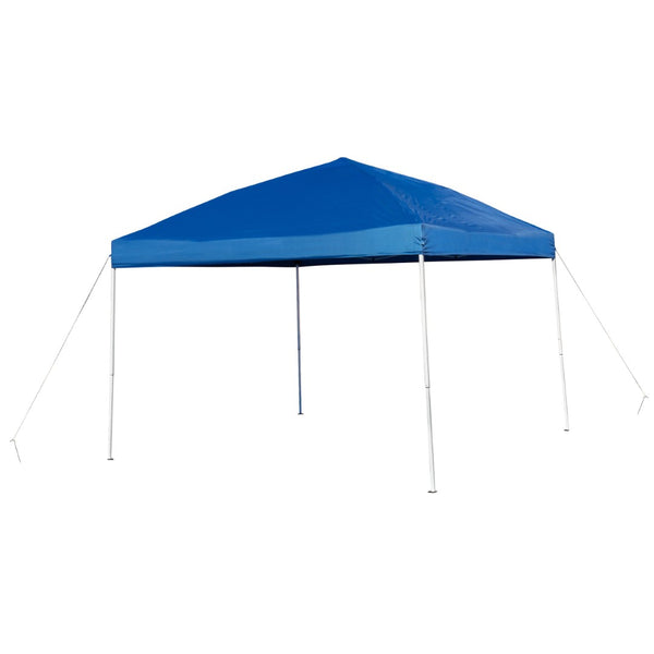 English Elm Otis Portable Tailgate/Event Set - Complete Canopy, Bi-Fold Table & 4 Folding Chairs for Outdoor Fun Blue 10' x 10' JJ-GZ10183Z-4LEL3-BLWH-GG