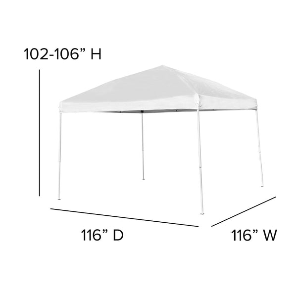 English Elm Otis Pop Up Canopy Tent and Bi-Fold Folding Table Set - Easy Transport for Outdoor Events & Tailgates White 10' x 10' JJ-GZ10183Z-WH-GG
