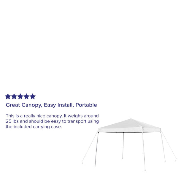 English Elm Harris Outdoor Pop-Up Canopy Tent - Weather-Resistant, Portable Shelter for Events and Gatherings White 8' x 8' JJ-GZ88-WH-GG