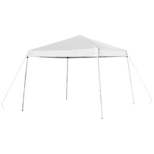 English Elm Otis Pop-Up Canopy Tent with Bi-Fold Folding Table Set – Perfect for Tailgates, Markets & Events White 8' x 8' JJ-GZ88183Z-WH-GG