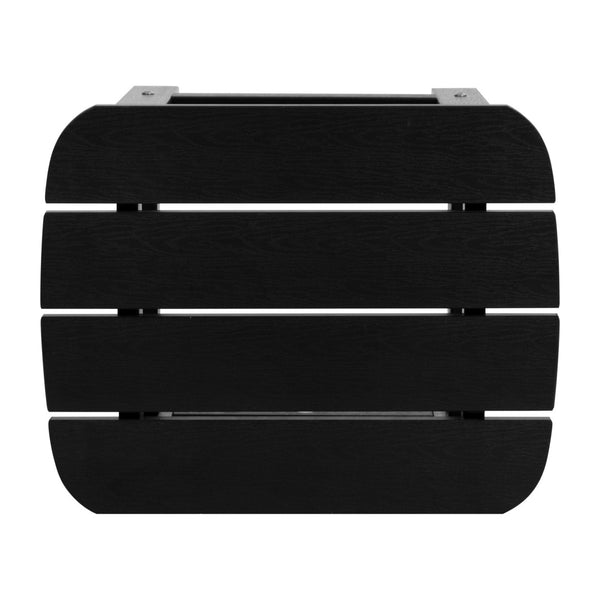 English Elm Charlestown All-Weather Poly Resin Side Table - Durable Adirondack Design for Indoor & Outdoor Use Black JJ-T14001-BLK-GG