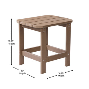 English Elm Charlestown All-Weather Poly Resin Side Table - Durable Adirondack Design for Indoor & Outdoor Use Natural Cedar JJ-T14001-BR-GG
