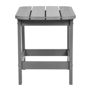 English Elm Charlestown All-Weather Poly Resin Side Table - Durable Adirondack Design for Indoor & Outdoor Use Gray JJ-T14001-GY-GG