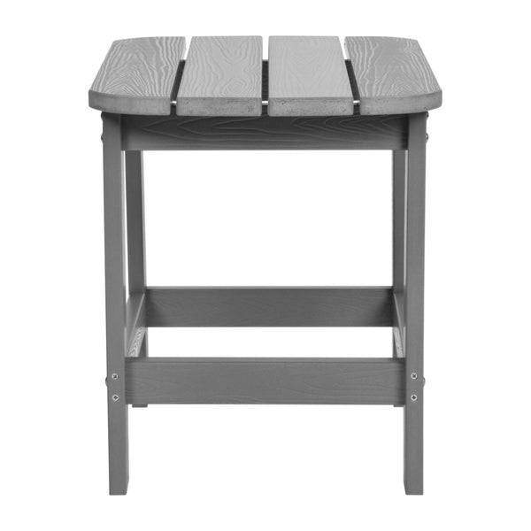 English Elm Charlestown All-Weather Poly Resin Side Table - Durable Adirondack Design for Indoor & Outdoor Use Gray JJ-T14001-GY-GG